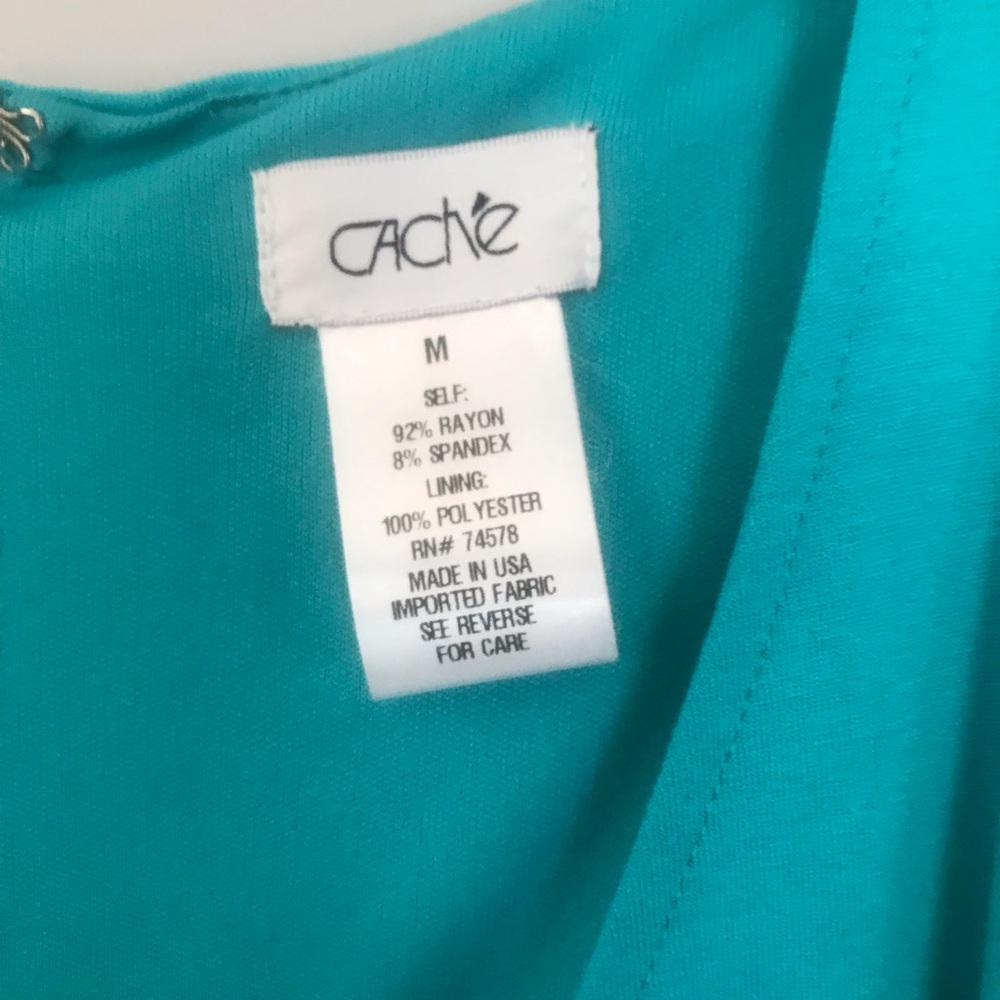 Aqua knee length dress worn once almost brand new - stylish & flattering style - Picture 2 of 2